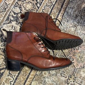 Women’s Vintage Selby Brown Leather Lace-Up Ankle Boots